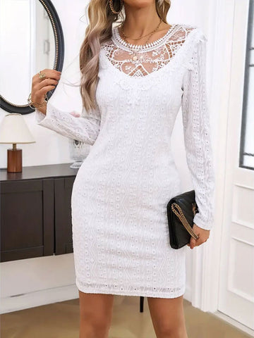 Embrace Lace Long Sleeve Mini Dress