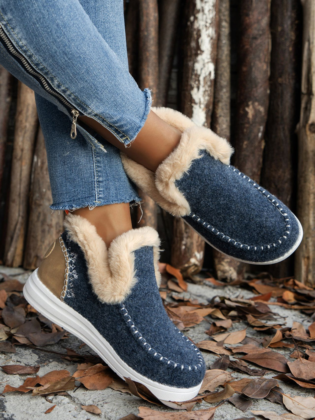 Furry Suede Flat Shoes