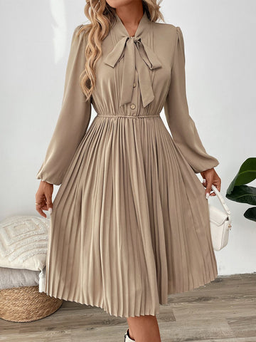 Perfee Pleasant Pleated Dress