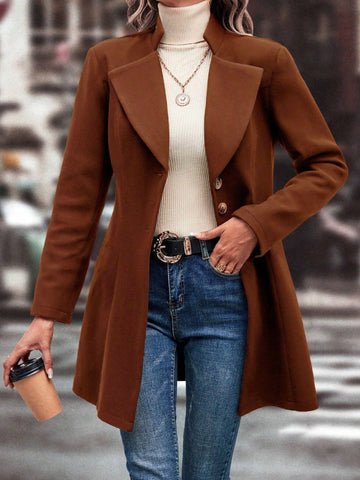 High-Class Long Sleeve Longline Coat