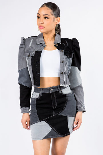 American Bazi Cropped Denim Jacket