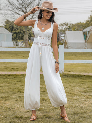 Free-Flowing Backless Wide Leg Jumpsuit