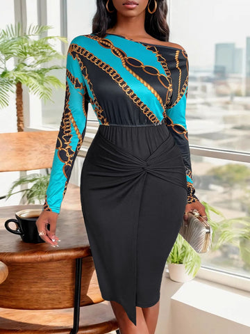 Perfee Wrap Long Sleeve Dress