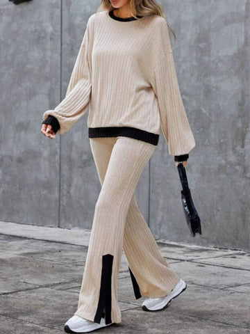 Lovely Top and Bootcut Pants Set