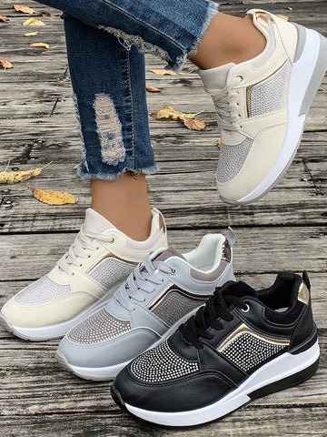 Remi Rhinestone Wedge Sneakers