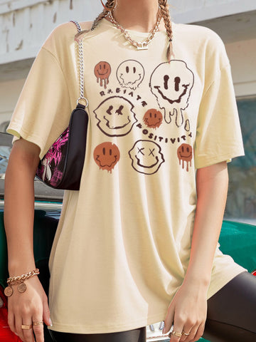 Melted Smiley Face Graphic T-Shirt