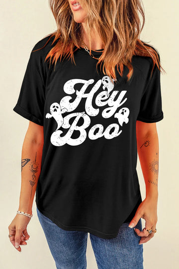 Hey BOO Graphic Short Sleeve T-Shirt
