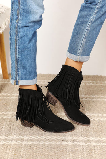 Fringe Cowboy Ankle Boots