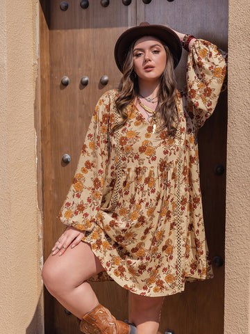Zia Plus Size Balloon Sleeve Mini Dress