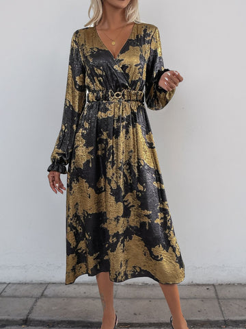 Perfee Love Printed Midi Dress