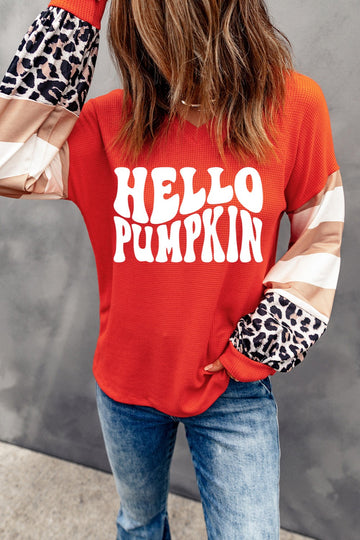 Hello Pumpkin Graphic Long Sleeve Top