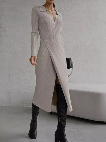 Fallon Tied Long Sleeve Sweater Dress