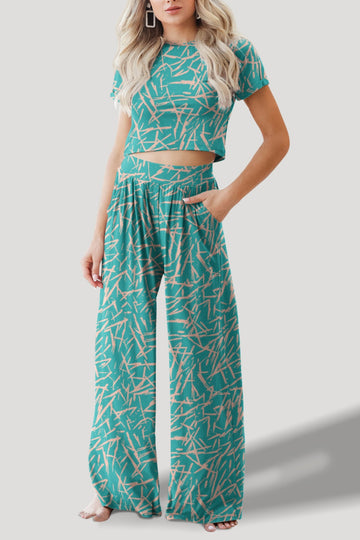 Artful Print Ensemble Pants Set
