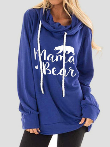 Mama Bear Drawstring Graphic Hoodie
