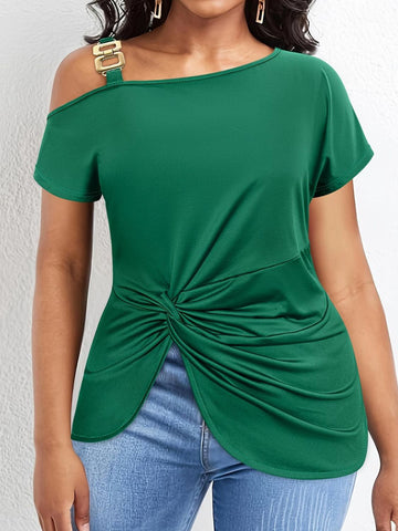 Twist & Turn Plus Size Asymmetrical T-Shirt