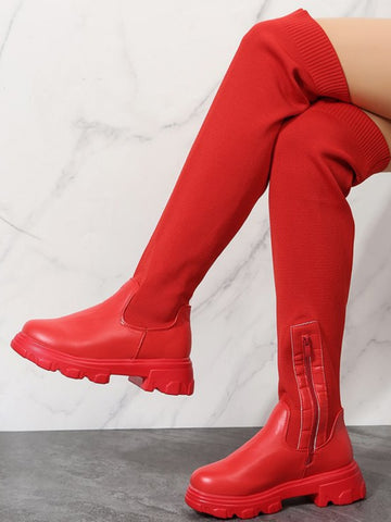 Wrenlee PU Leather Platform Boots