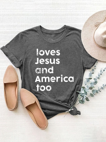 Love Jesus Graphic Short Sleeve T-Shirt