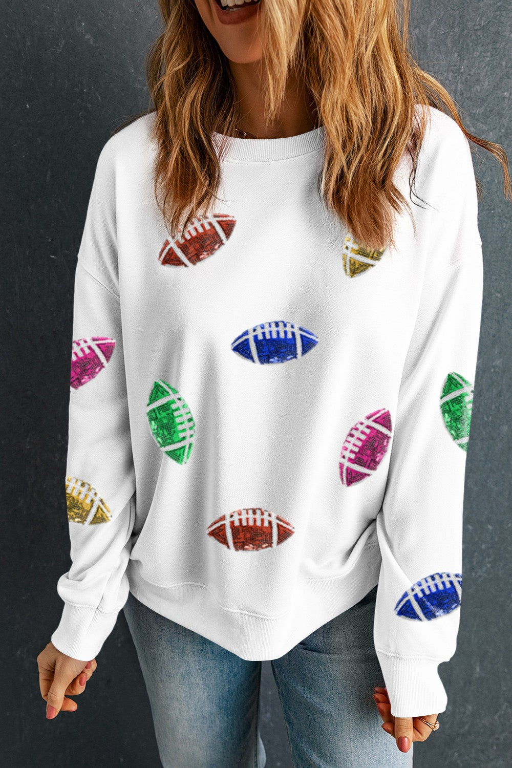 Multicolor Football   Sweatshirt