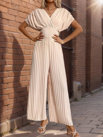 Pleated Wide Leg Jumpsuit