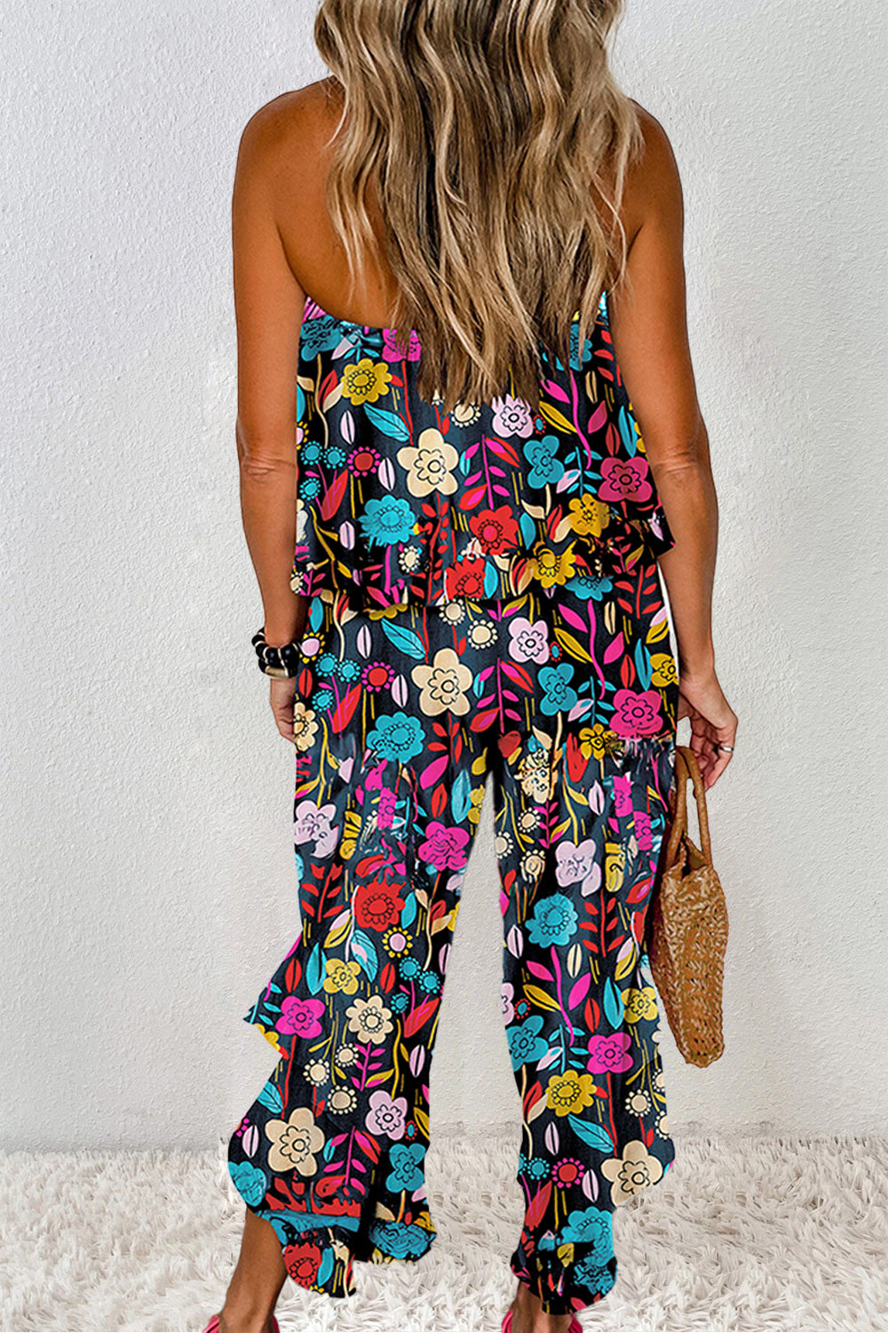 Girls Girl Printed Tube Wide Leg Jumpsuit