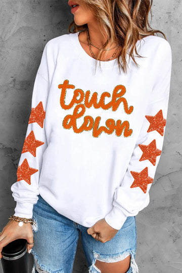 TOUCHDOWN Letter & Star Sweatshirt