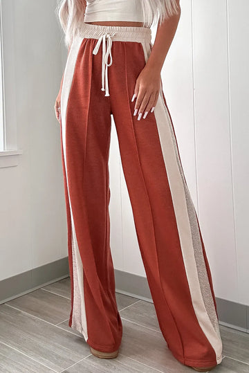 Aria Drawstring Contrast Wide Leg Pants