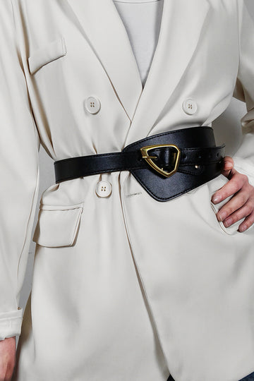 Geometric PU Leather Belt