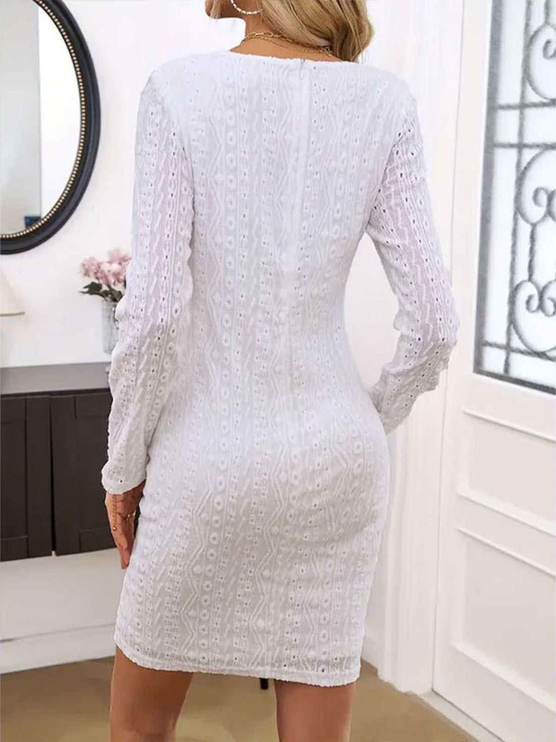 Embrace Lace Long Sleeve Mini Dress