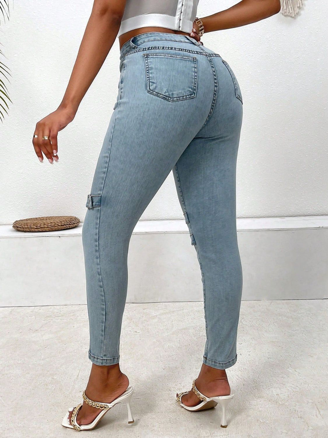 Decorative Dee Buckle Skinny Jeans