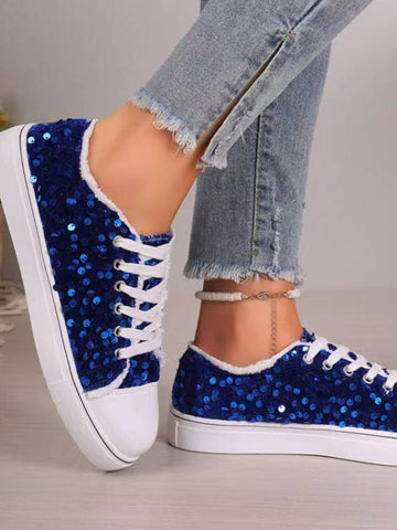 Sequin Flat Sneakers