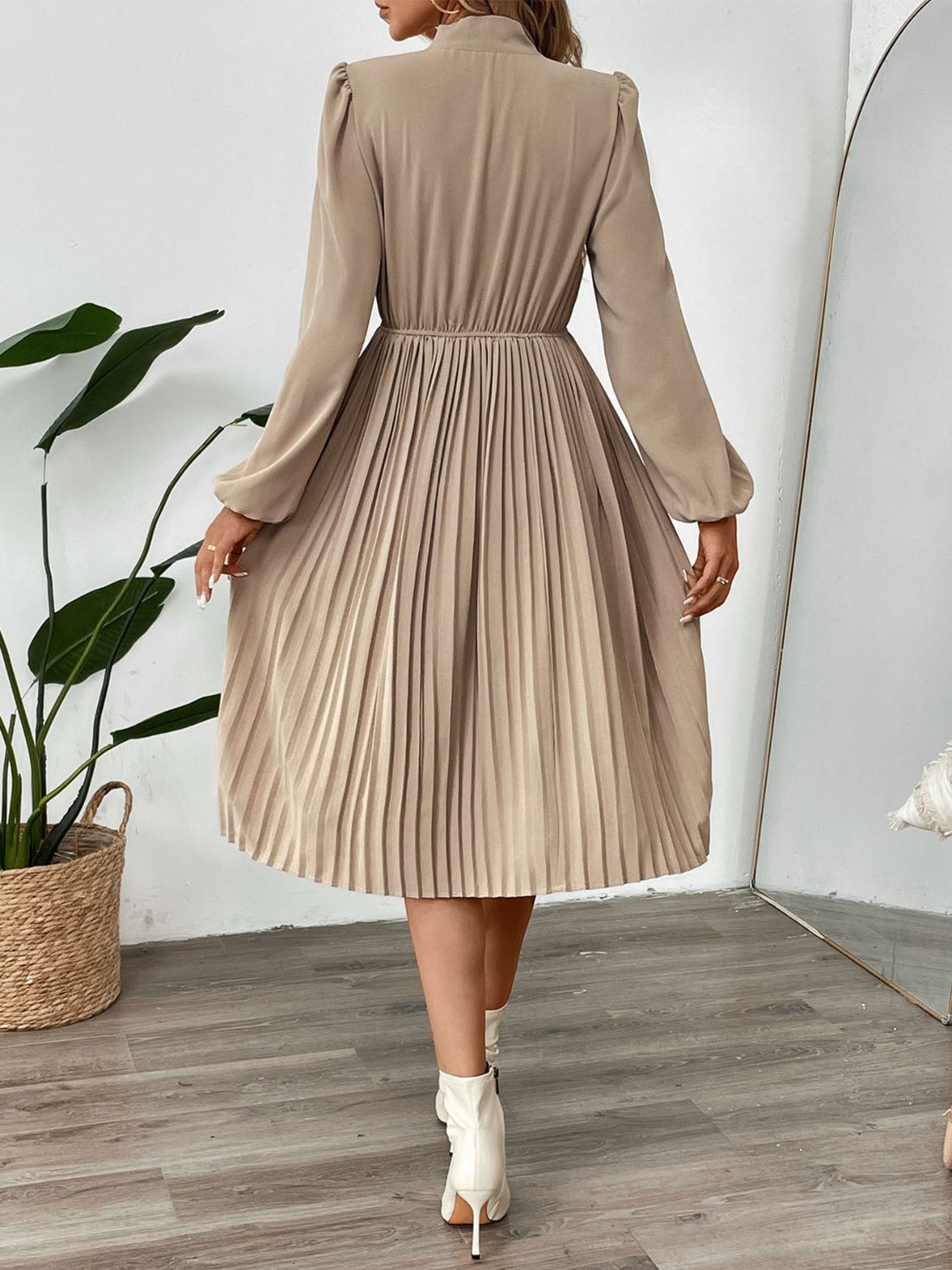 Perfee Pleasant Pleated Dress