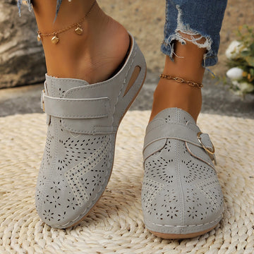 Suede Round Toe Wedge Clogs
