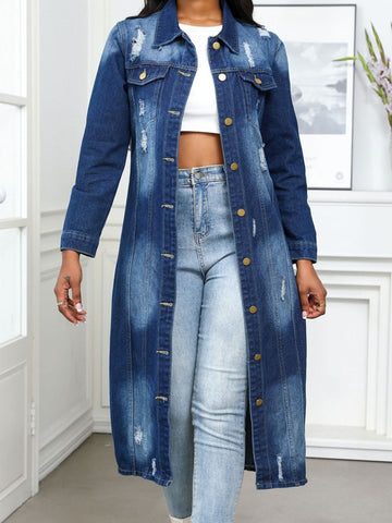 Definitely Distressed Denim Top