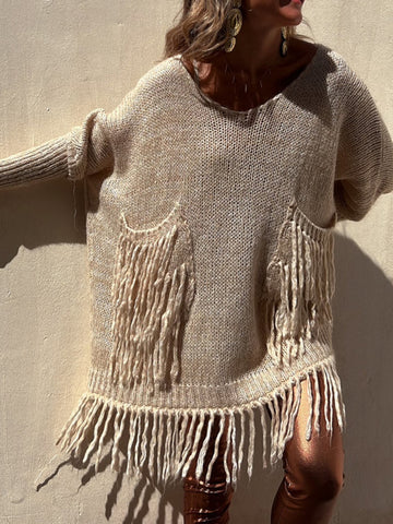 Fringe For You Long Sleeve Sweater