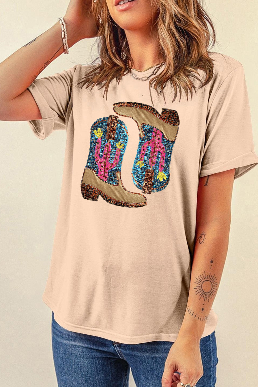 Sequin Rodeo Style T-Shirt