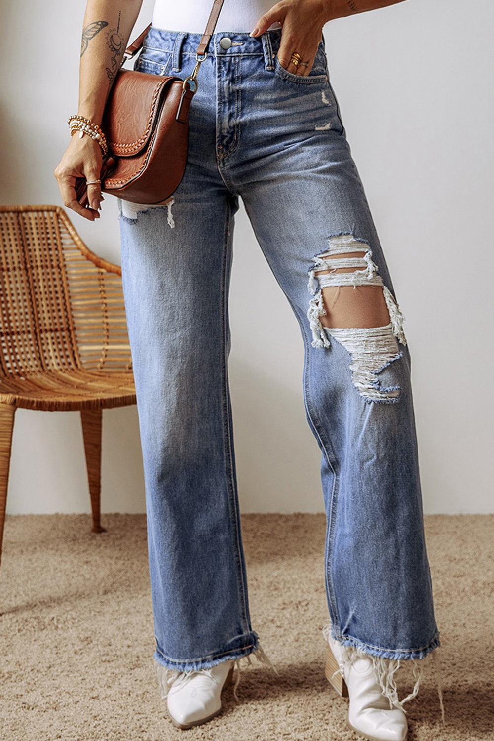 Chillin With You Distressed Jeans