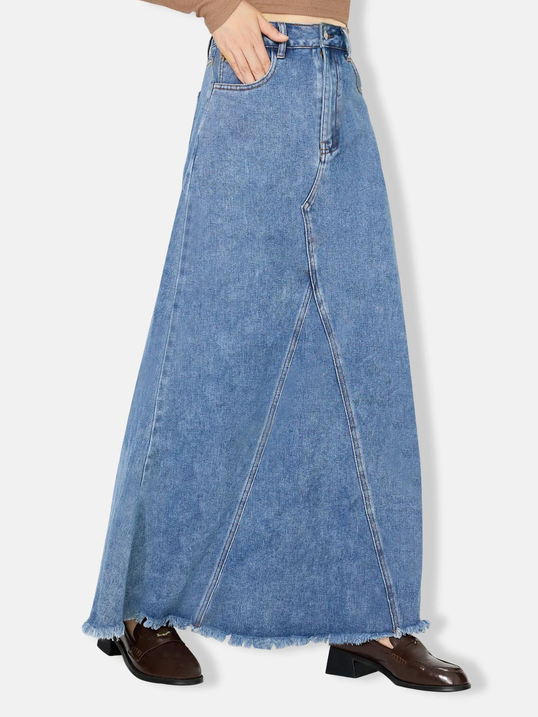 Blue Diamond Maxi Denim Skirt