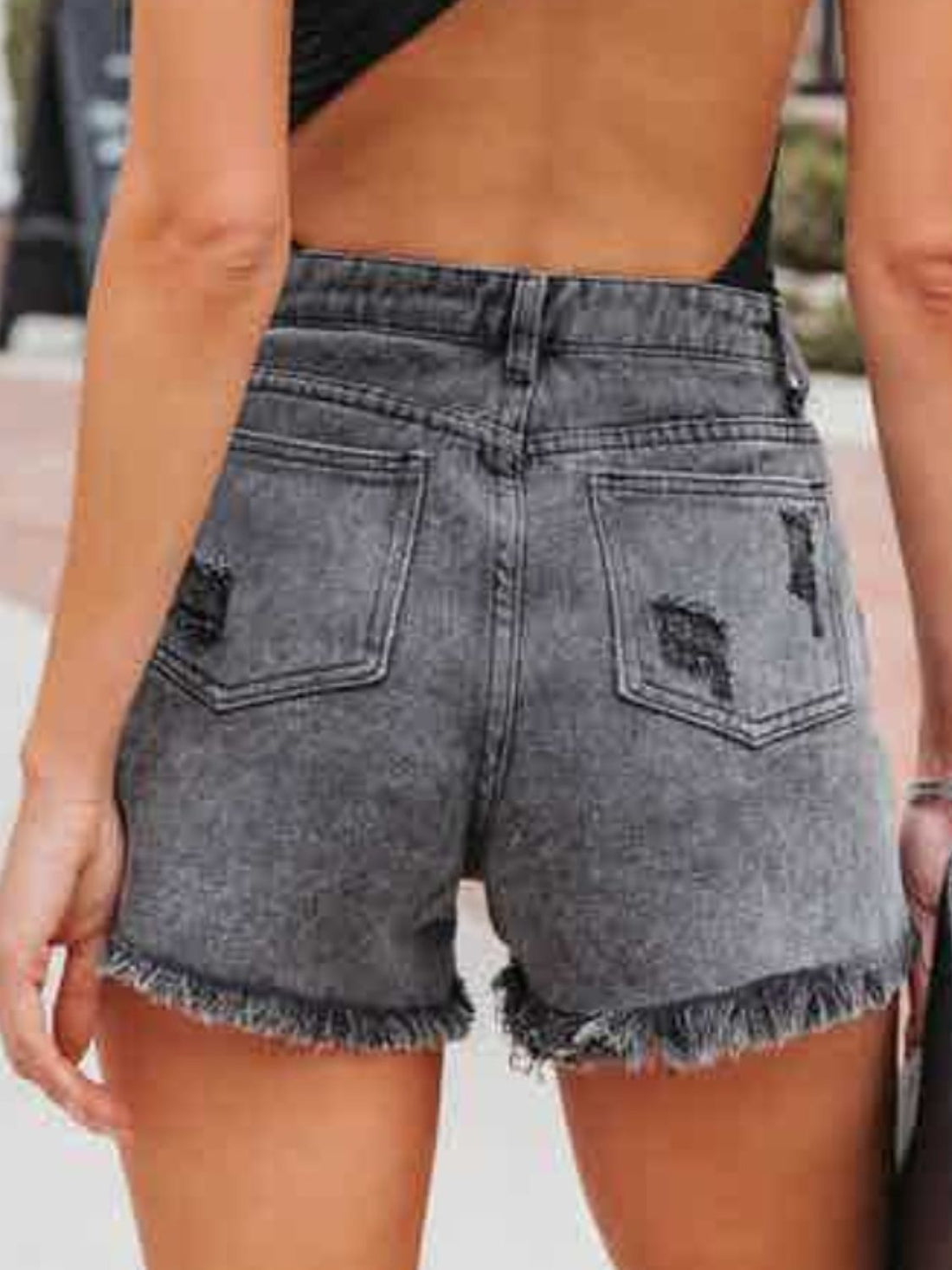 Fringe Denim Shorts