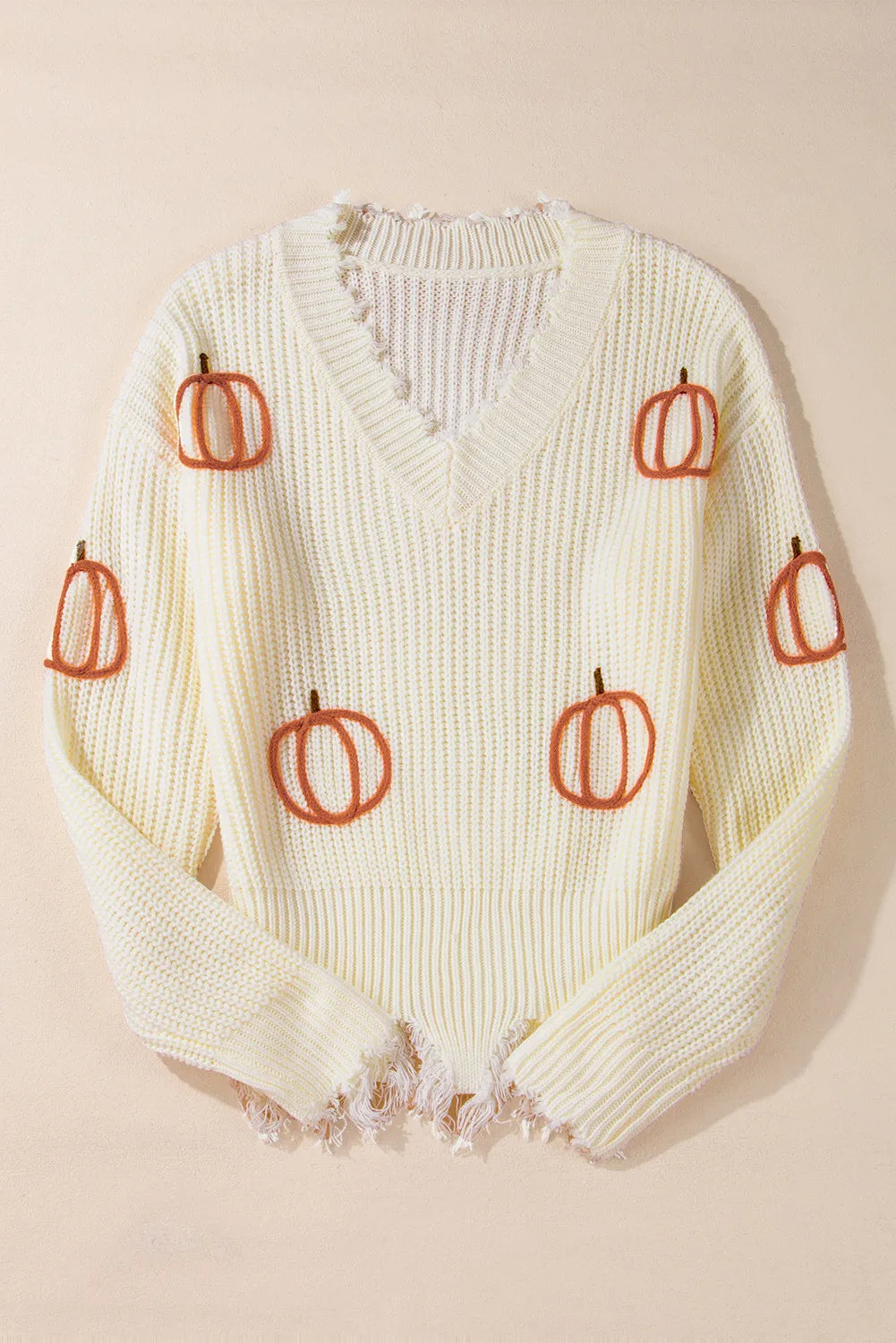 Pumpkin V-Neck Sweater