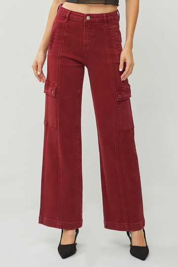 RISEN Ziva Luxe Wide Leg Cargo Jeans