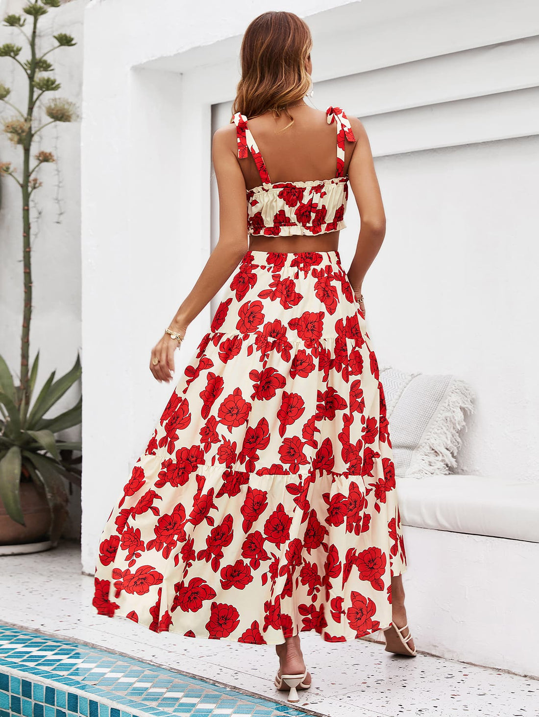 Floral Top and Maxi Skirt Set