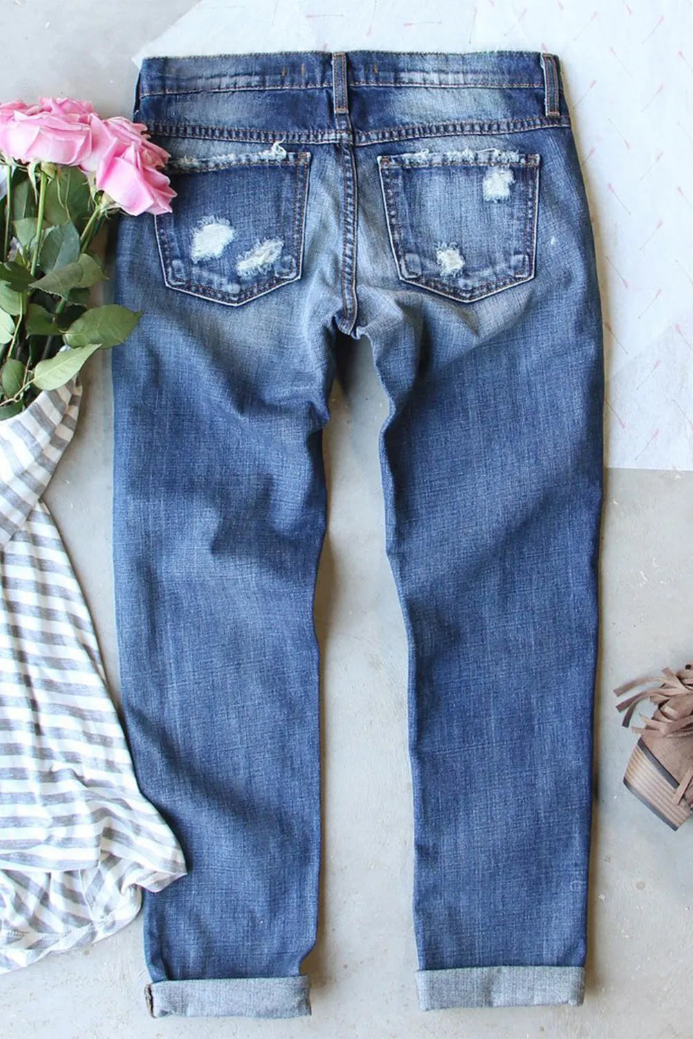 Touchdown Threads Distressed Jeans