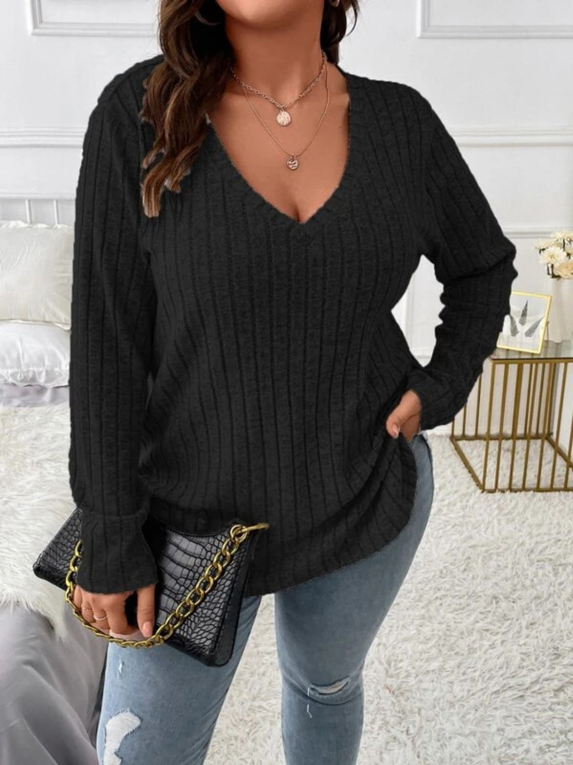 Chana Plus Size V-Neck Shirt