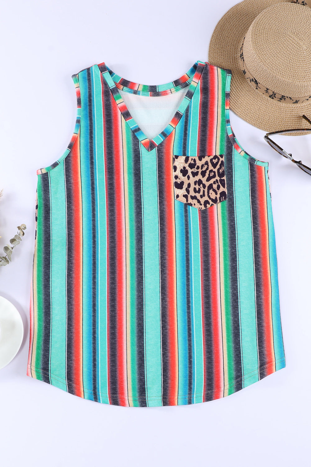 Rainbow Stripe & Cheetah Tank