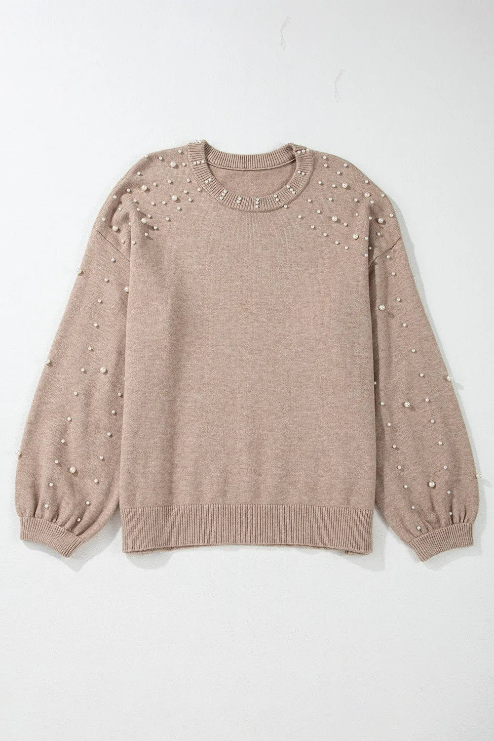 Plus Size Pearl Long Sleeve Sweater