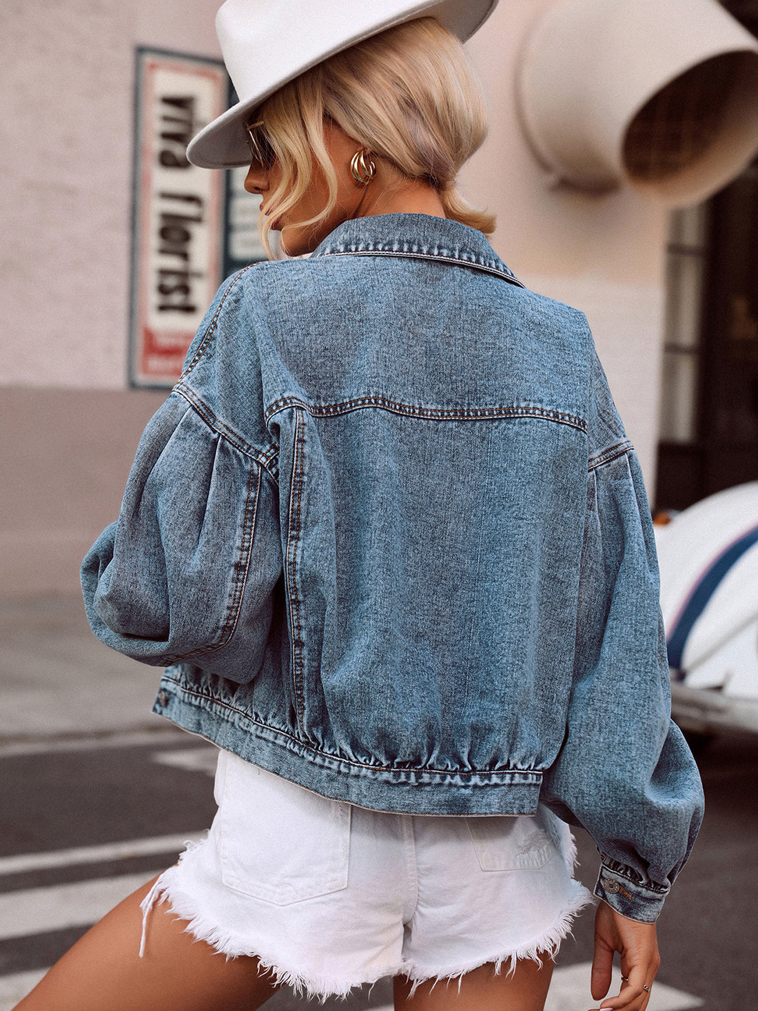 Ella Day Dropped Shoulder Denim Jacket