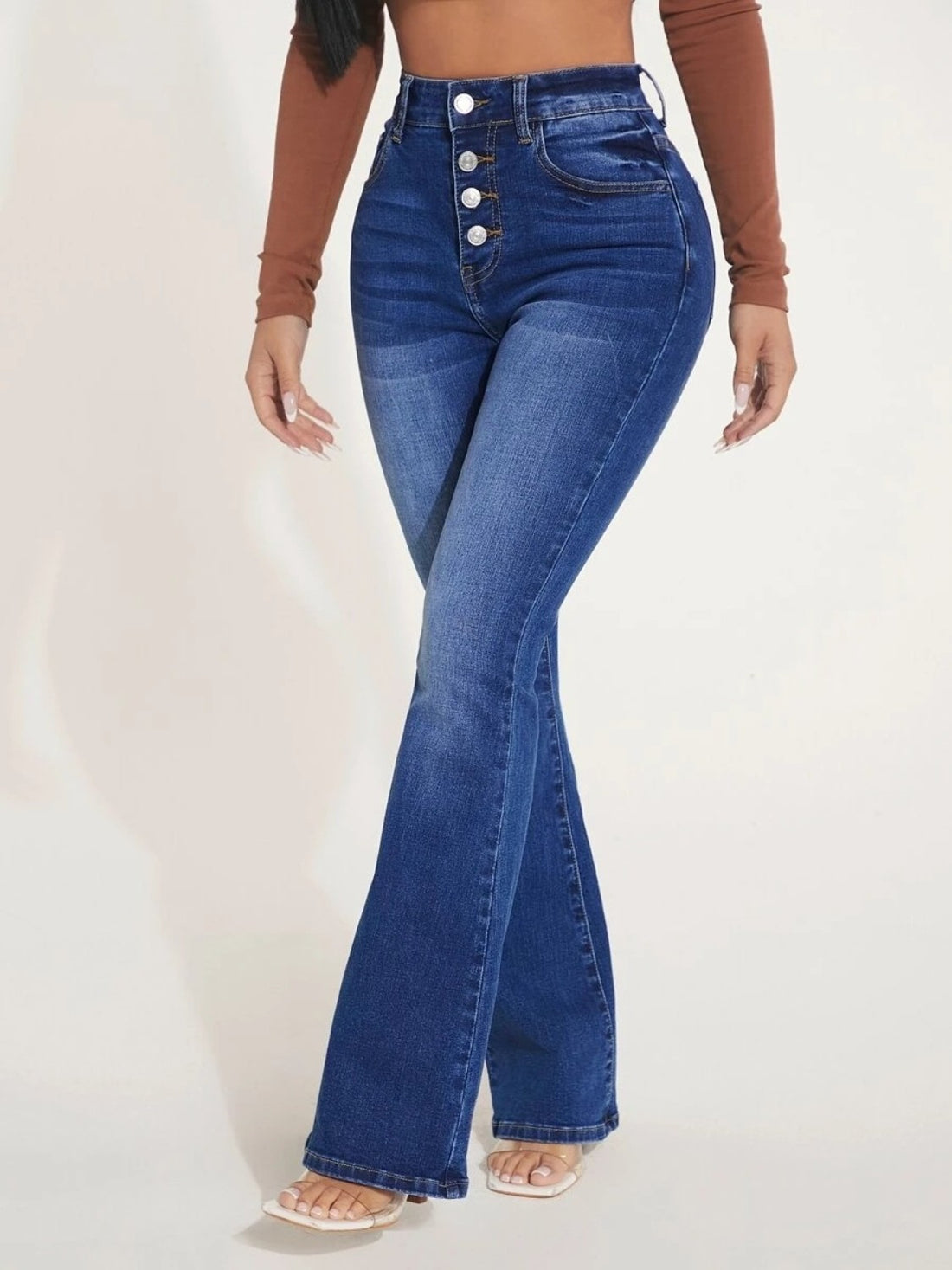 Button Fly Bootcut Jeans