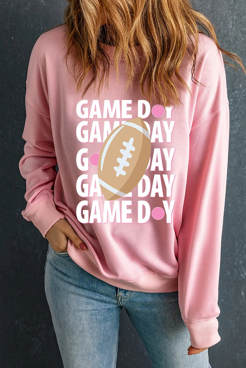 PINK GAME DAY Long Sleeve Sweatshirt