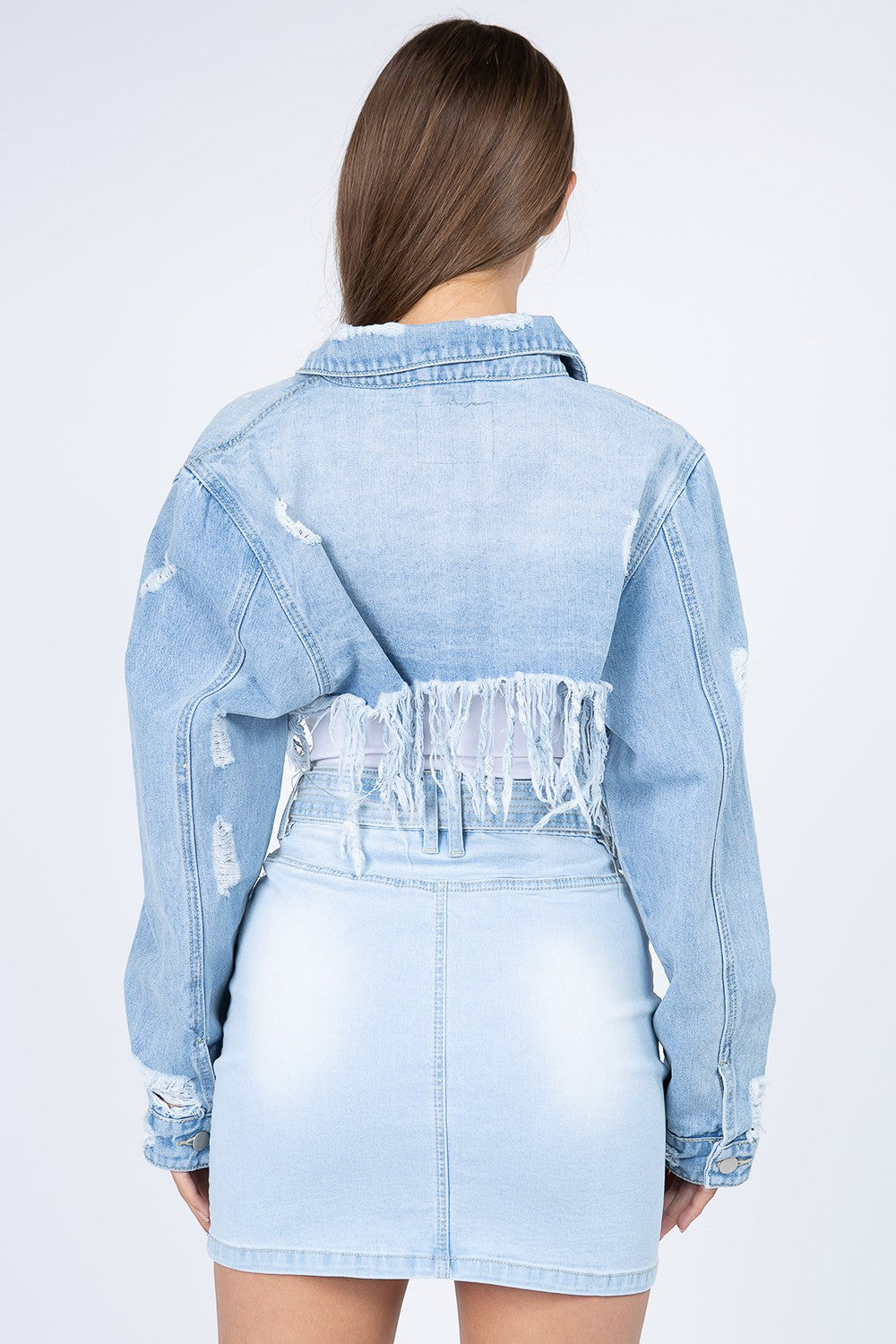 American Bazi Distressed Denim Jacket