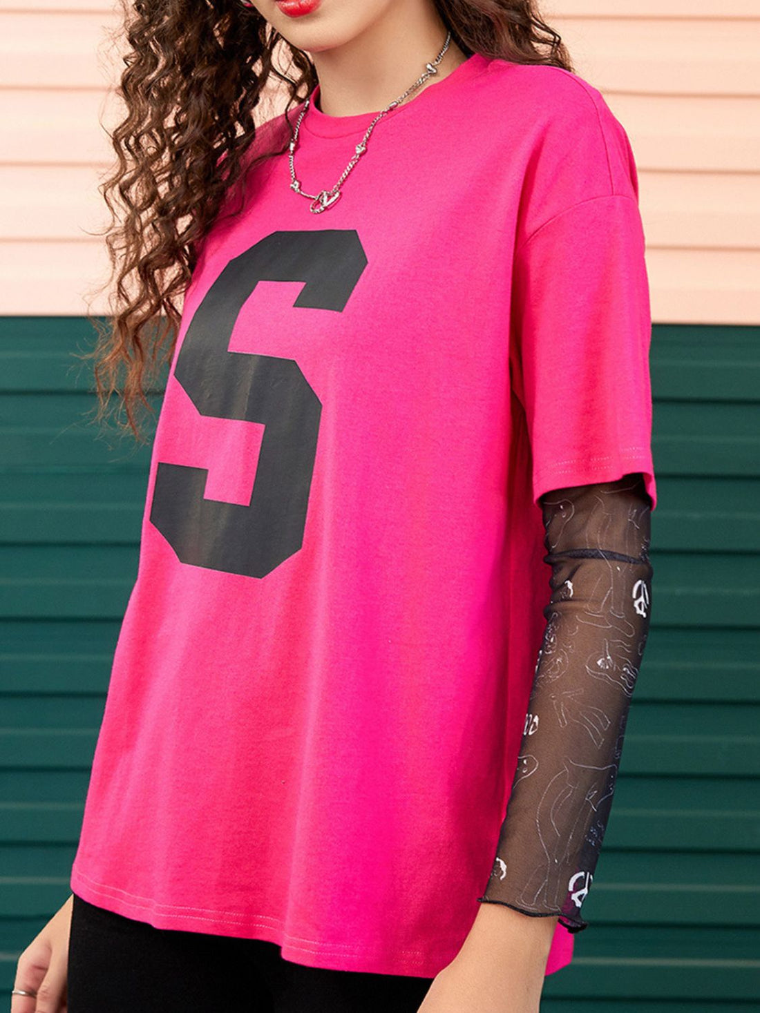 Hot Pink Pop Graphic T-Shirt